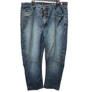 Maurice Malone MO Jeans Y2K Vintage Baggy Relaxed Fit Blue Denim Pants 42x32